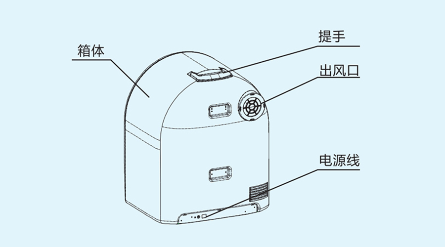 母婴小型烘干机的结构图介绍